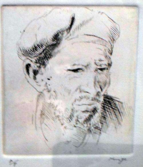 Francois Krige - Bearded man - Beautiful etching - A must buy!!